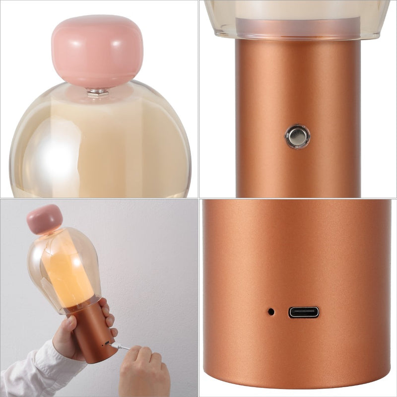 Evonne 10.75" Modern Glam Candle-Style Rechargeable/Cordless Dimmable Integrated LED Table Lamp with Touch Sensor