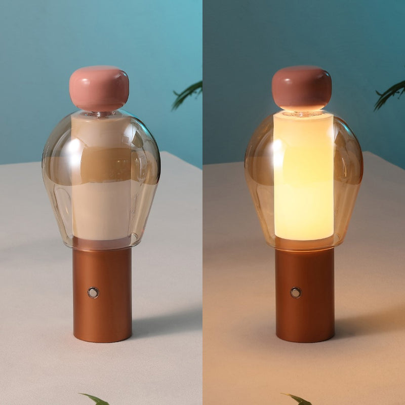 Evonne 10.75" Modern Glam Candle-Style Rechargeable/Cordless Dimmable Integrated LED Table Lamp with Touch Sensor