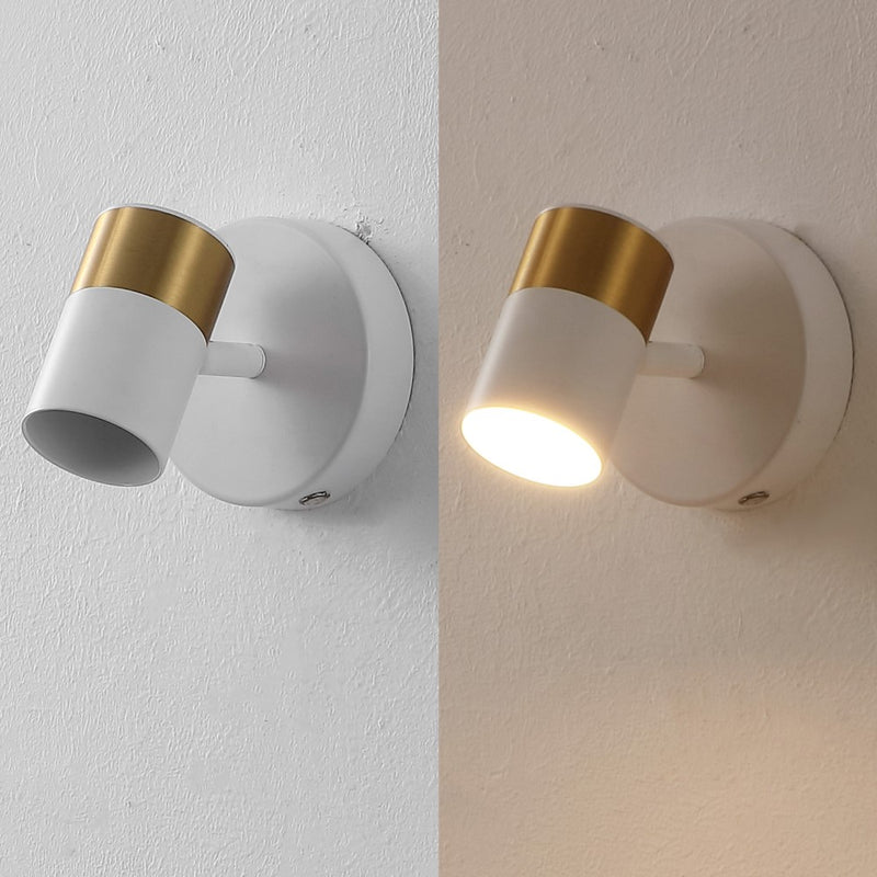 Paola 6" 1-Light Modern Adjustable Head Integrated Dimmable LED Rechargeable Wall Spotlight with Touch Sensor - JONATHAN Y