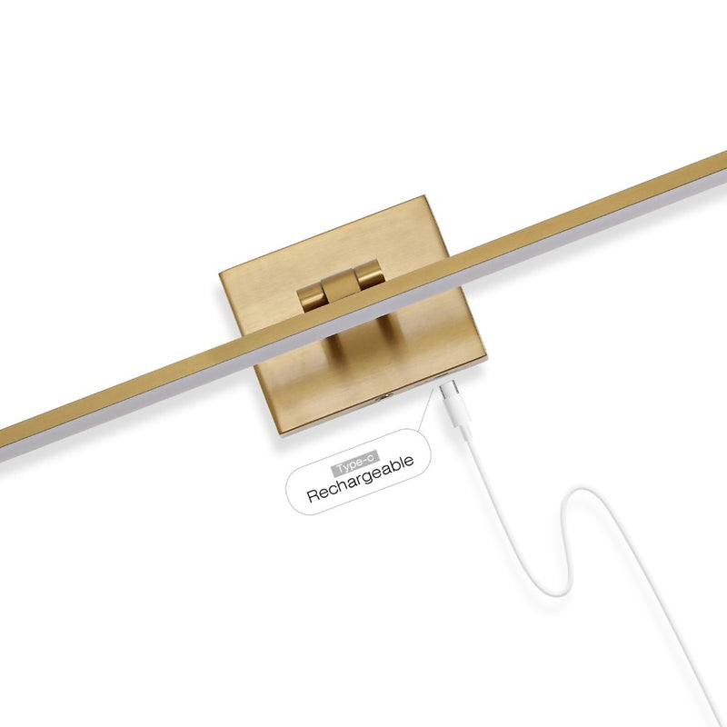 Santino 28" Modern Minimalist Swivel Integrated Dimmable LED Rechargeable Picture Light with Touch Sensor - JONATHAN Y