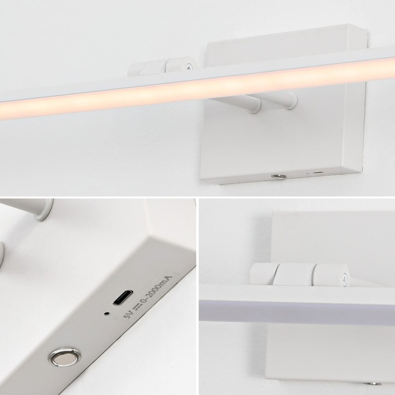 Santino 28" Modern Minimalist Swivel Integrated Dimmable LED Rechargeable Picture Light with Touch Sensor - JONATHAN Y
