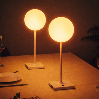 Allie 17.5" Modern Minimalist Indoor/Outdoor Metal Globe Rechargeable/Cordless Dimmable Integrated LED Table Lamp with Touch Sensor Set 2