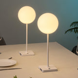 Allie 17.5" Modern Minimalist Indoor/Outdoor Metal Globe Rechargeable/Cordless Dimmable Integrated LED Table Lamp with Touch Sensor Set 2