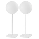 Allie 17.5" Modern Minimalist Indoor/Outdoor Metal Globe Rechargeable/Cordless Dimmable Integrated LED Table Lamp with Touch Sensor Set 2