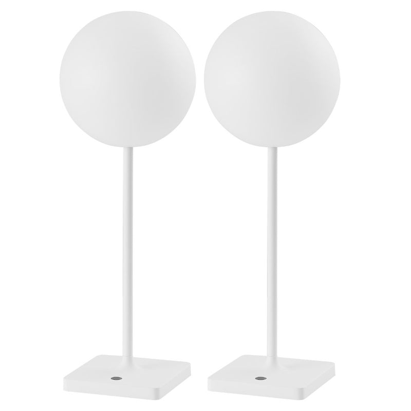Allie 17.5" Modern Minimalist Indoor/Outdoor Metal Globe Rechargeable/Cordless Dimmable Integrated LED Table Lamp with Touch Sensor Set 2
