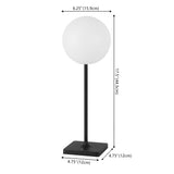 Allie 17.5" Modern Minimalist Indoor/Outdoor Metal Globe Rechargeable/Cordless Dimmable Integrated LED Table Lamp with Touch Sensor Set 2