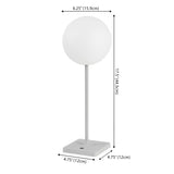 Allie 17.5" Modern Minimalist Indoor/Outdoor Metal Globe Rechargeable/Cordless Dimmable Integrated LED Table Lamp with Touch Sensor Set 2