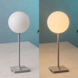 Allie 17.5" Modern Minimalist Indoor/Outdoor Metal Globe Rechargeable/Cordless Dimmable Integrated LED Table Lamp with Touch Sensor Set 2