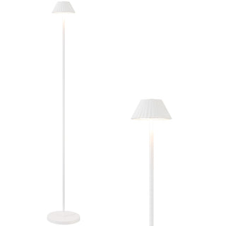 Mallory 44" Modern Minimalist Indoor/Outdoor Iron Pleated Shade Rechargeable/Cordless Dimmable Integrated LED Floor Lamp