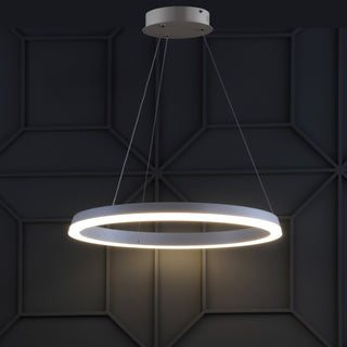 Baxter Modern Contemporary Aluminum Integrated LED Hoop Pendant - JONATHAN Y