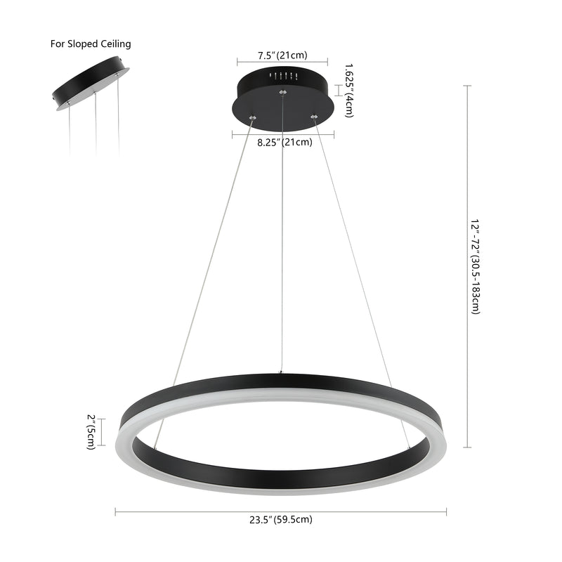 Baxter Modern Contemporary Aluminum Integrated LED Hoop Pendant