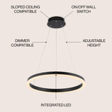 Baxter Modern Contemporary Aluminum Integrated LED Hoop Pendant