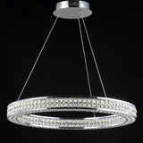 Benton 24.7" Round Integrated LED Crystal/Metal Pendant - JONATHAN Y