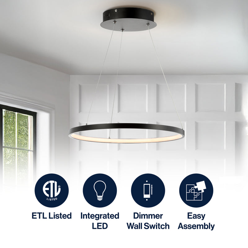 Brice  Modern Contemporary Iron Integrated LED Pendant
