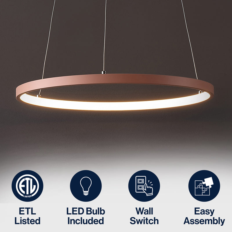 Brice  Modern Contemporary Iron Integrated LED Pendant