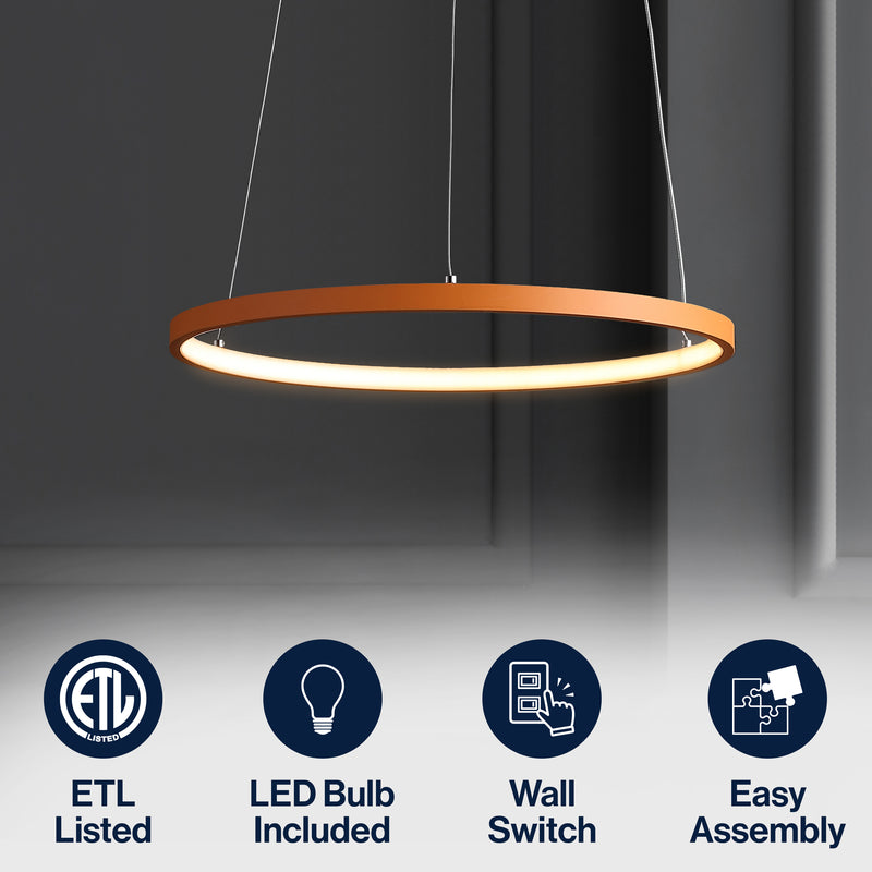 Brice  Modern Contemporary Iron Integrated LED Pendant