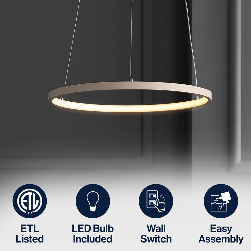 Brice  Modern Contemporary Iron Integrated LED Pendant