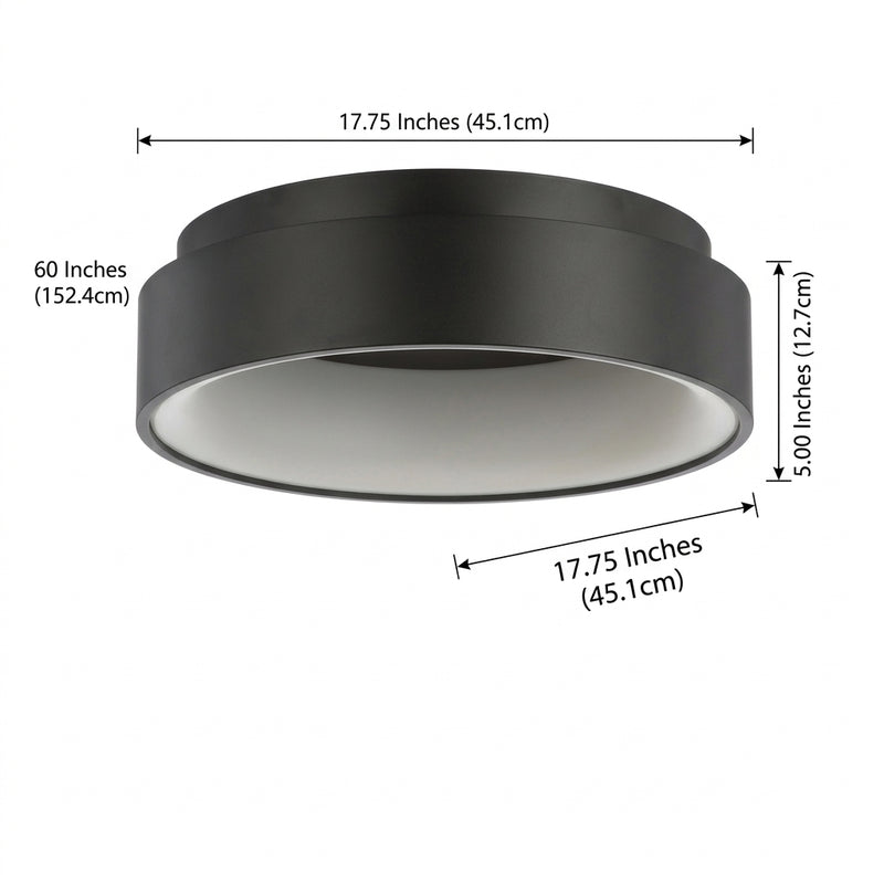 Ring 17.7" Integrated LED Flush Mount Ceiling Light Black – DIM