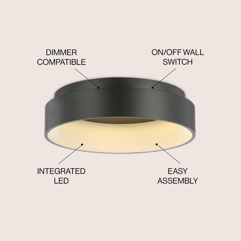 Ring 17.7" Integrated LED Flush Mount Ceiling Light - JONATHAN Y