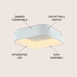 Rafael 17.7" Integrated LED Metal Flush Mount Ceiling Light - JONATHAN Y