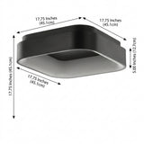 Rafael 17.7" Integrated LED Metal Flush Mount Ceiling Light Black – DIM