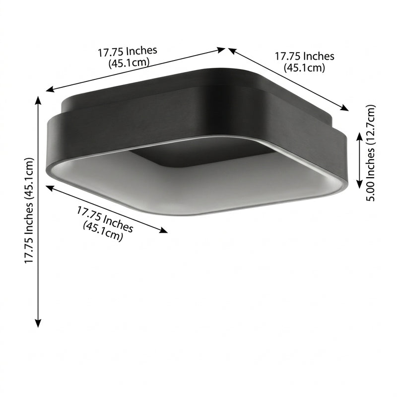 Rafael 17.7" Integrated LED Metal Flush Mount Ceiling Light Black – DIM