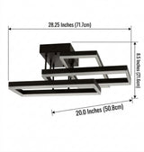 Turing 28" Geometric Integrated LED Metal Flush Mount Black – DIM