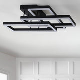 Turing 28" Geometric Integrated LED Metal Flush Mount - JONATHAN Y