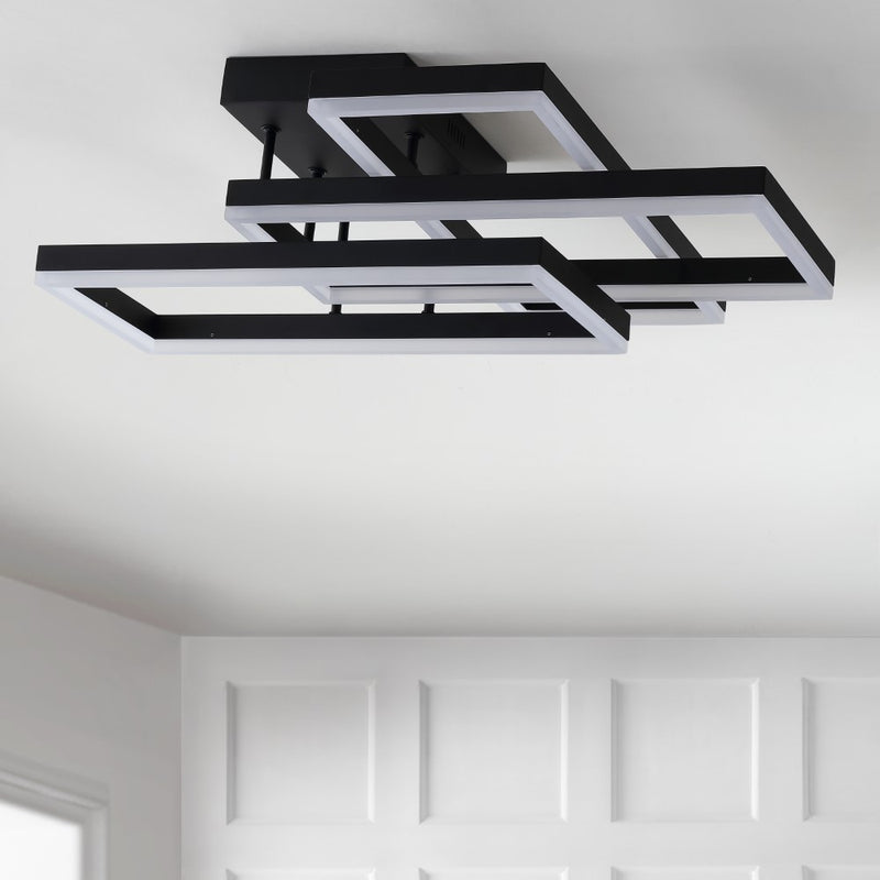 Turing 28" Geometric Integrated LED Metal Flush Mount - JONATHAN Y