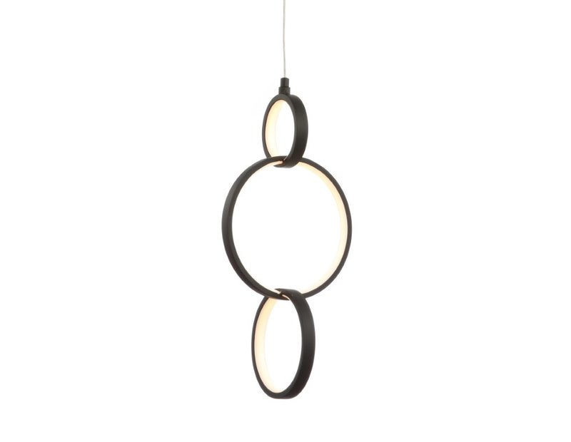 Loop 7.75" Adjustable Integrated LED Metal Ring Pendant - JONATHAN Y