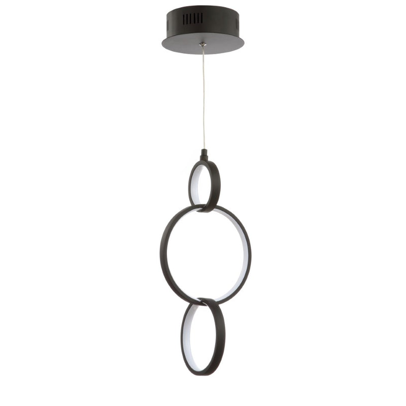 Loop 7.75" Adjustable Integrated LED Metal Ring Pendant - JONATHAN Y