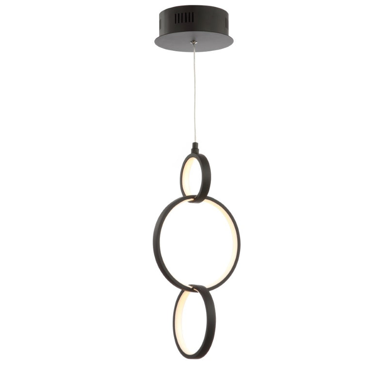 Loop 7.75" Adjustable Integrated LED Metal Ring Pendant - JONATHAN Y