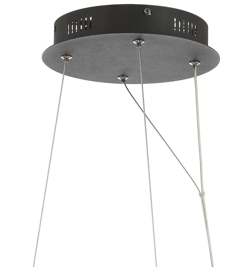 Elsa 24" Adjustable Integrated LED Modern Crystal Pendant - JONATHAN Y