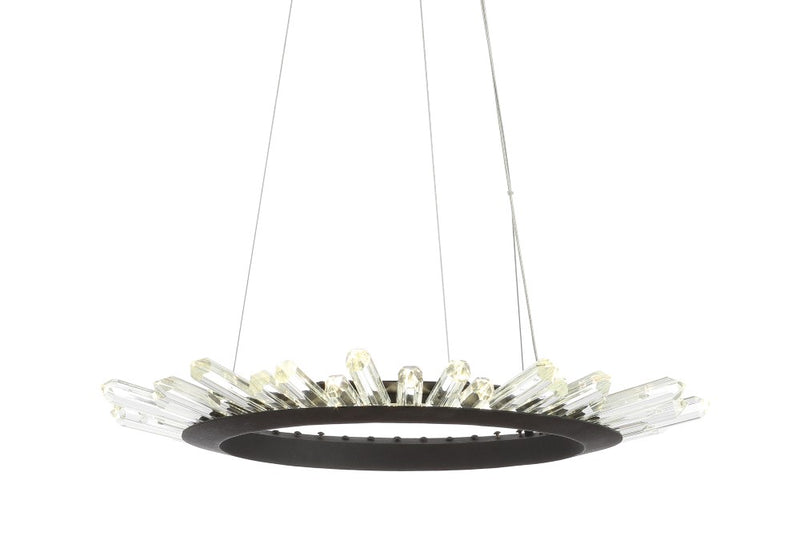 Elsa 24" Adjustable Integrated LED Modern Crystal Pendant - JONATHAN Y