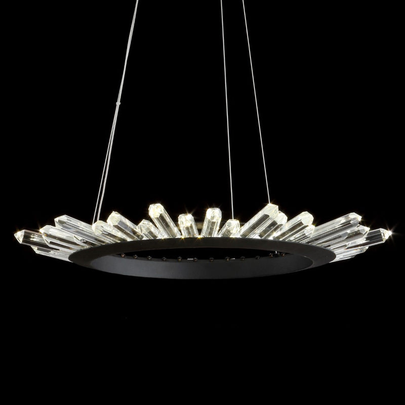 Elsa 24" Adjustable Integrated LED Modern Crystal Pendant - JONATHAN Y