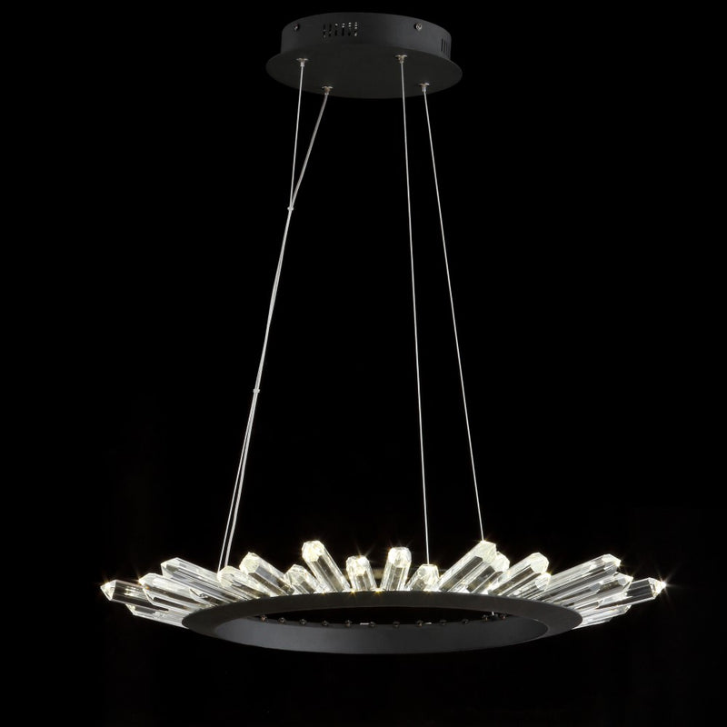 Elsa 24" Adjustable Integrated LED Modern Crystal Pendant - JONATHAN Y