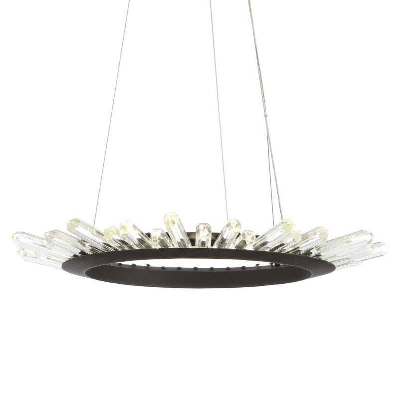 Elsa 24" Adjustable Integrated LED Modern Crystal Pendant - JONATHAN Y