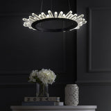 Elsa 24" Adjustable Integrated LED Modern Crystal Pendant - JONATHAN Y