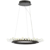 Elsa 24" Adjustable Integrated LED Modern Crystal Pendant - JONATHAN Y