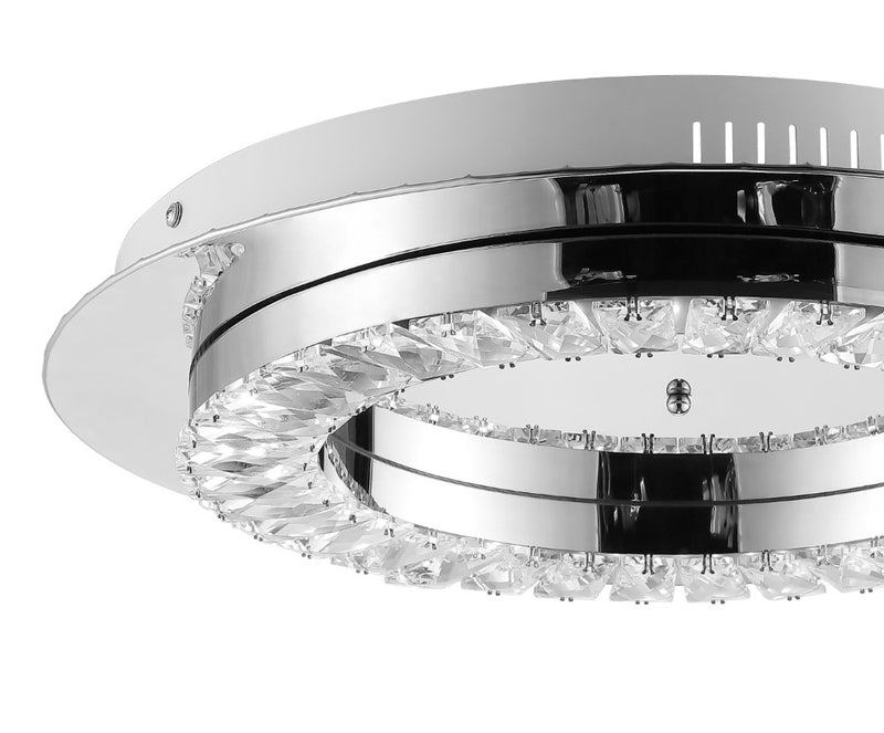 Cristal  Integrated Iron/Crystal Glam LED Flush Mount - JONATHAN Y