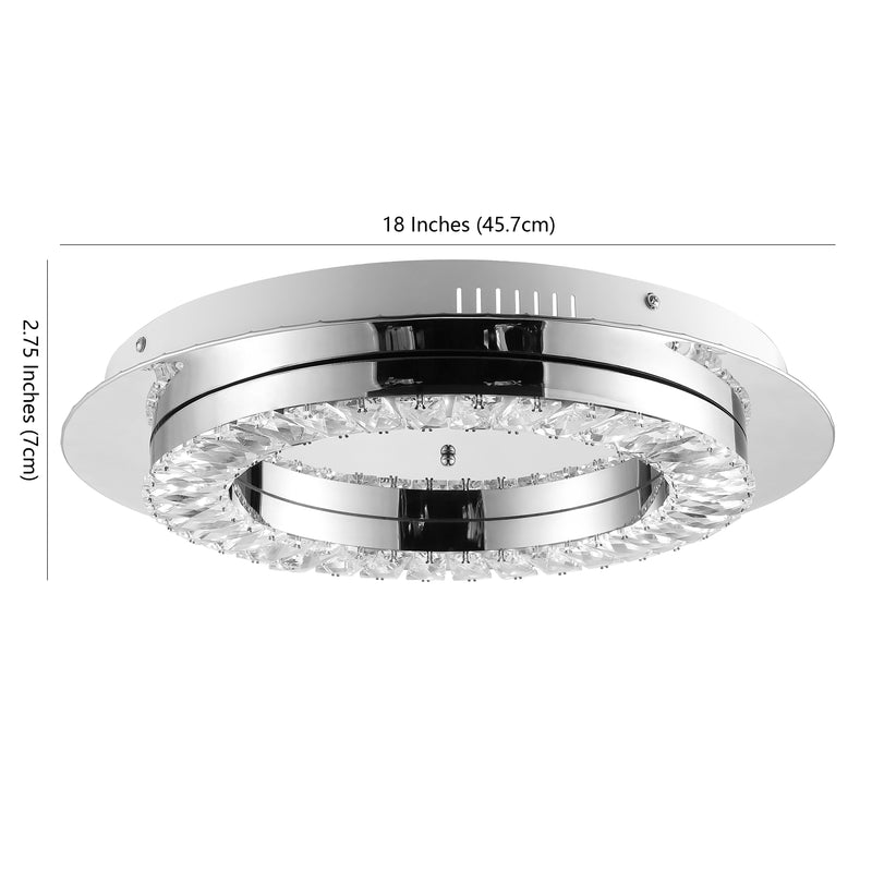Cristal  Integrated Iron/Crystal Glam LED Flush Mount - JONATHAN Y