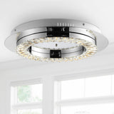 Cristal  Integrated Iron/Crystal Glam LED Flush Mount - JONATHAN Y