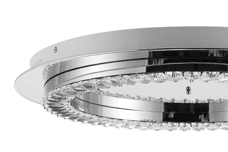 Cristal  Integrated Iron/Crystal Glam LED Flush Mount - JONATHAN Y