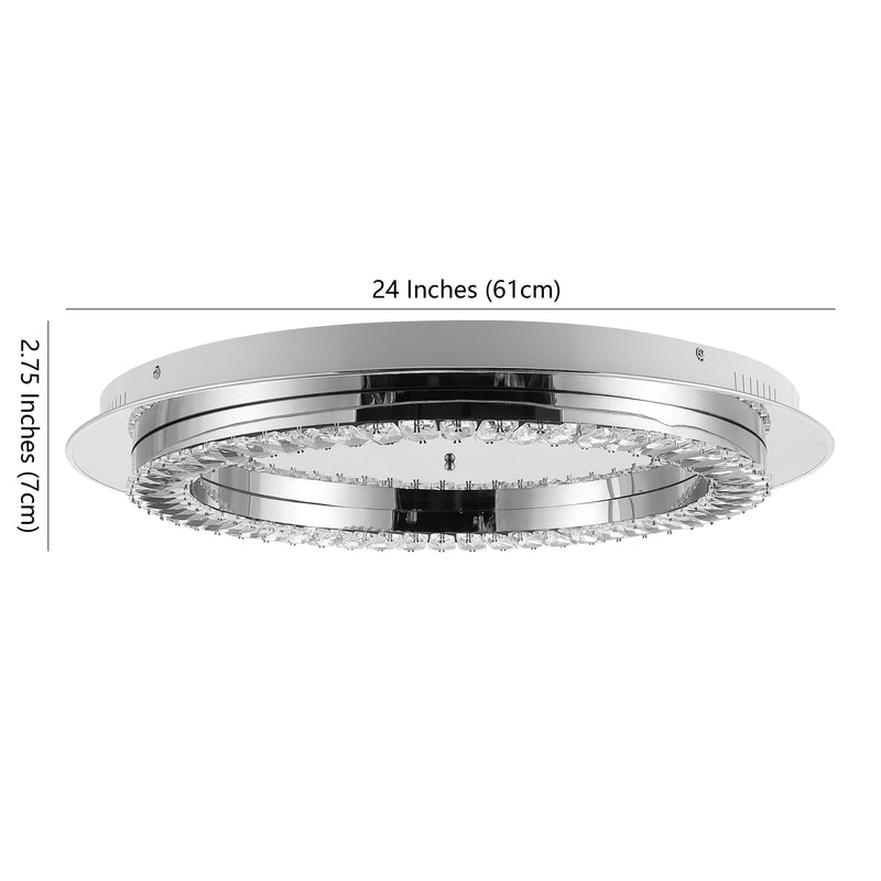 Cristal  Integrated Iron/Crystal Glam LED Flush Mount - JONATHAN Y