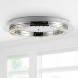 Cristal  Integrated Iron/Crystal Glam LED Flush Mount - JONATHAN Y