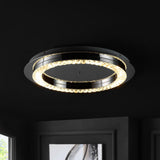 Cristal  Integrated Iron/Crystal Glam LED Flush Mount - JONATHAN Y