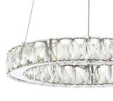 Reese 15.7" Adjustable Integrated LED Metal/Crystal Pendant Pendant - JONATHAN Y