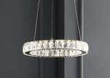 Reese 15.7" Adjustable Integrated LED Metal/Crystal Pendant Pendant - JONATHAN Y
