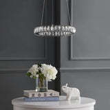 Reese 15.7" Adjustable Integrated LED Metal/Crystal Pendant Pendant - JONATHAN Y