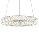 Reese 15.7" Adjustable Integrated LED Metal/Crystal Pendant Pendant - JONATHAN Y